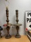 Pair of brass lamps