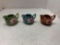 Three Roseville pottery creamers