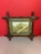 Antique photo in tramp art frame, frame has one piece broken, but its included