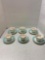Six Homer Laughlin cups and saucers