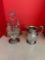 Silver Plate Etched Glass Cruet Condiment Caddy