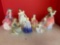 Six Royal Daulton bone China figurines, 1 is Lefton