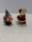 Glitter elf and Carol Lobser Pottery Santa Claus