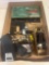 magnifying lens, phototachometer, drafting set and more tools
