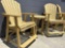 3 pc set High top chair balcony loungers with table set