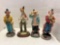 4 vintage clown figures