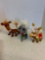 Three vintage flocked animal figurines 1960s