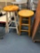 Pair of wood stools