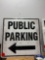 public parking metal sign