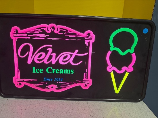 Velvet ice creams illuminated sign