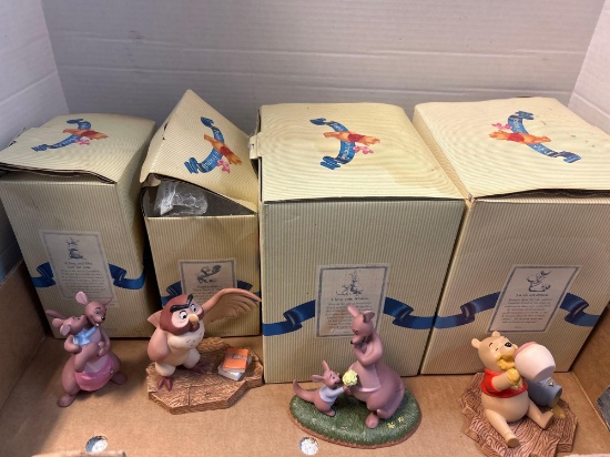 7 Pooh and friends Walt donated art glasses in boxes
