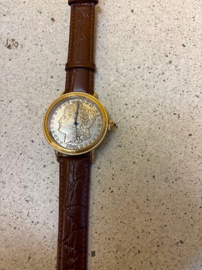STAUER wristwatch with 1921 Morgan, silver Dollar