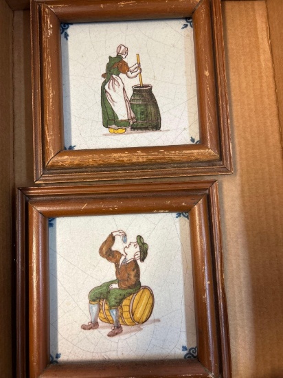 2 antique farmed Dutch delft tiles