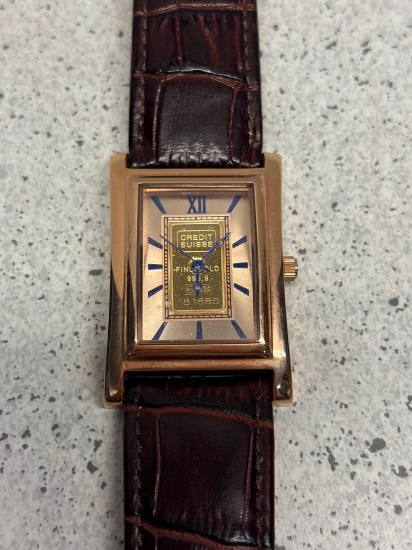 Stauer Credit Suisse Gold Ingot Watch with Rose Gold Plated Stainless Steel