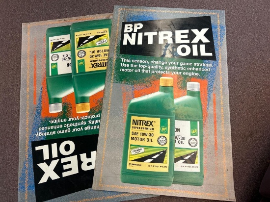 two vintage BP nitrates oil sign/posters