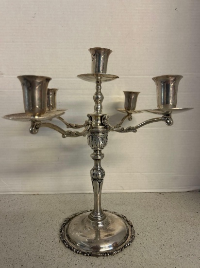 LM Sterling Silver Heavy Mexico City Barque Candelabra 1227 grams