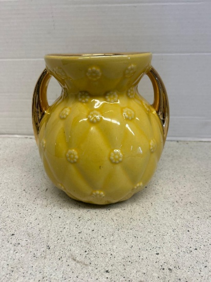 vintage yellow Shawnee Daisy pottery vase
