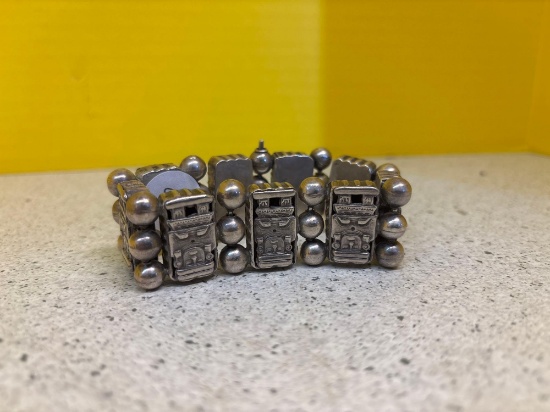 Vintage 1930s 1940s Mexican silver panel Bracelet