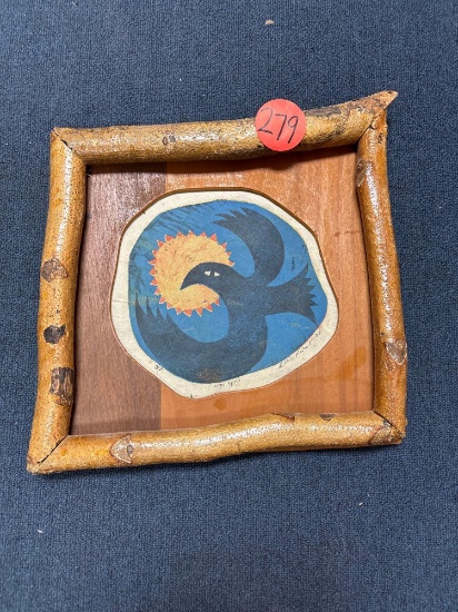 Artist signed dated numbered eclectic crow art