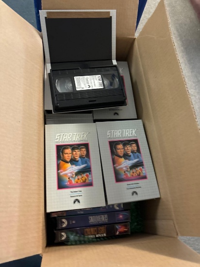 Large box of Star Trek VHS tapes