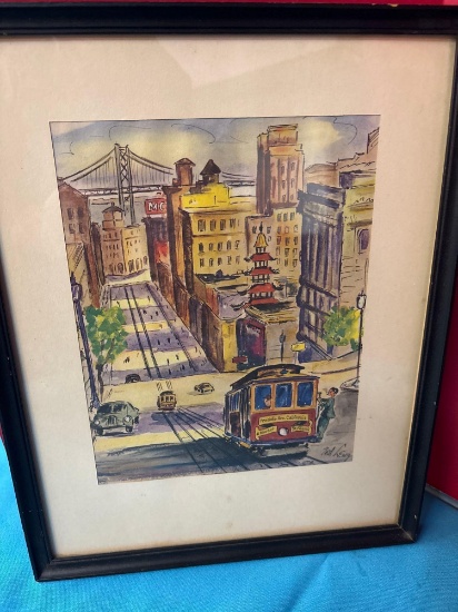 Art print San Francisco cable car