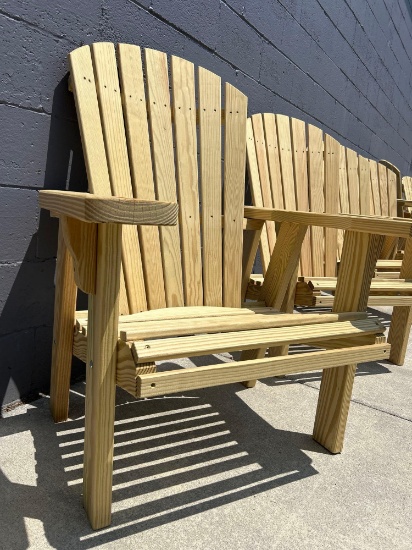4 pcs Adirondack style lounger chairs firepit patio Amish made