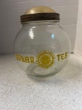 vintage solar tea jar glass bowl and lid