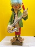 Wacky mod clown with saxophone