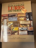 Book, old fishing lures and tackle