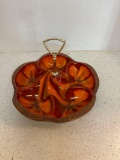 Sequoia Ware 608 USA California Pottery Oranges Charcuterie Dish