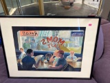 framed Moms Cafe artwork