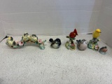 vintage birds on branch figurines