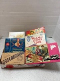 Vintage stationary, liquid embroidery, poker chips, loom, backgammon