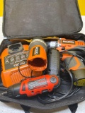 RIDGID2 speed reversible drill, flashlight