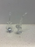 Two crystal musical instruments, guitar and saxophone