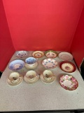Bone China teacups and saucers, 4 matching