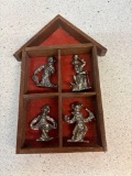 4 pewter clowns