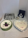 Eight Blue Ridge pottery plates, nautical items, more