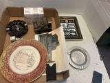 vintage Ohio car collectibles, plates, bank, etc.