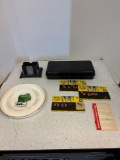Metal advertising card holder and box