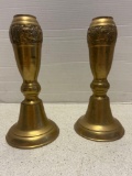 vintage brass Egyptian lamp stands
