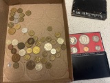 foreign coins and 1977, United States proof set