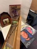 Metal farm home signs, Montana 1996 calendar and arrows