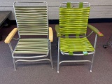 Lawnlite and Finkel vintage aluminum jelly roll lawn chairs