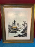 framed Asian embroidered art