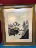 framed Asian embroidered art