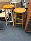 Pair of wood stools