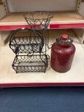 Metal plate stand, Metal decorative stand, Large glass jar