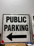 public parking metal sign
