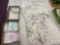 Nice childs embroidered crib sheet and pillowcase Plus quilts and pillow cover